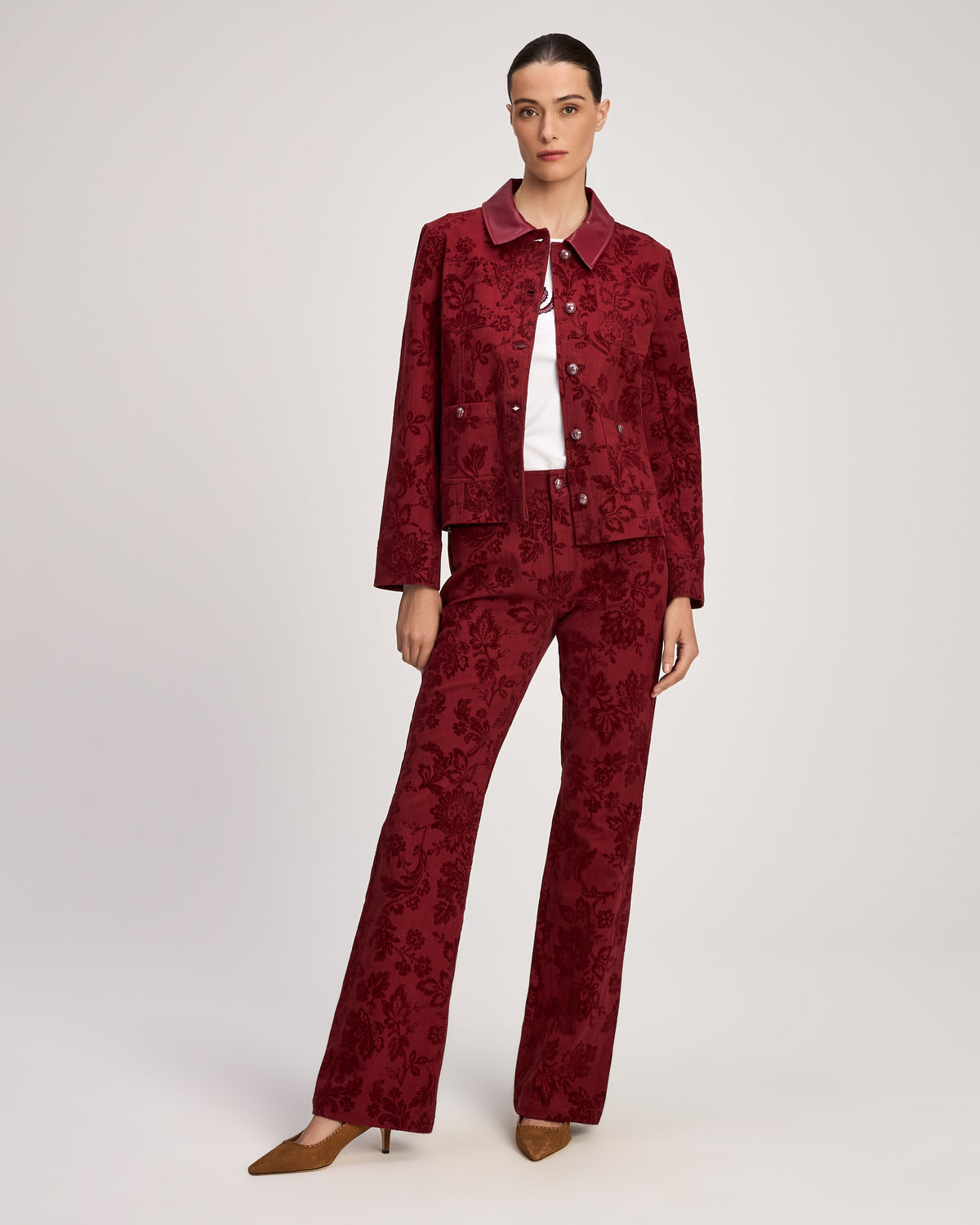 Paisley Flocked Dalton Jean Jacket