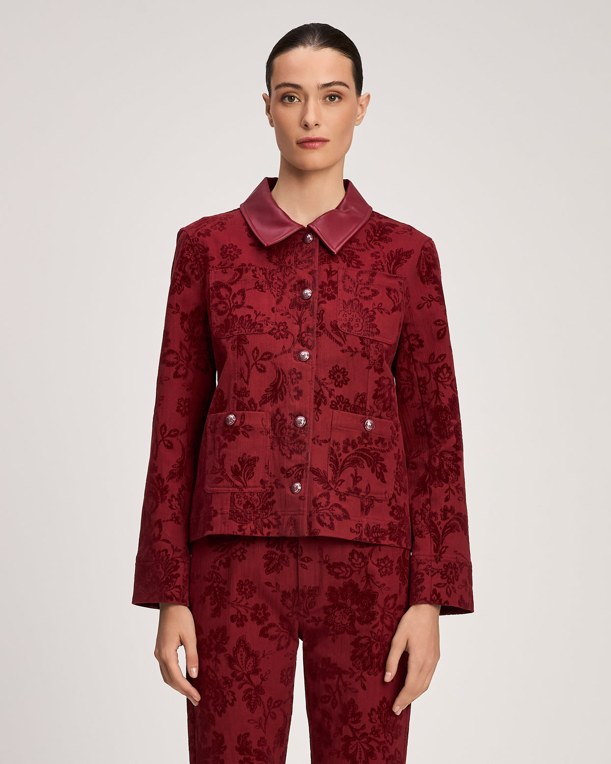 Paisley Flocked Dalton Jean Jacket