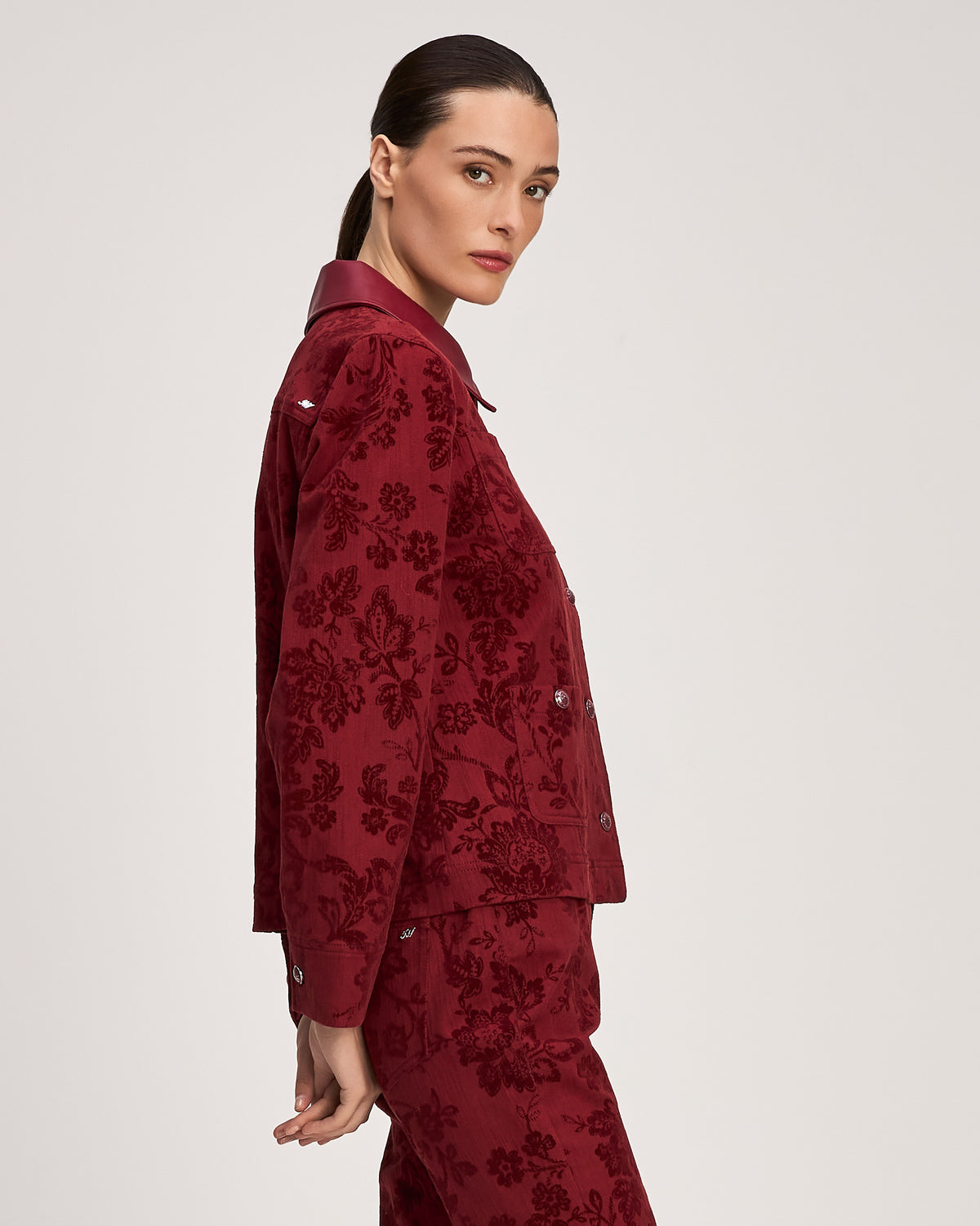 Paisley Flocked Dalton Jean Jacket