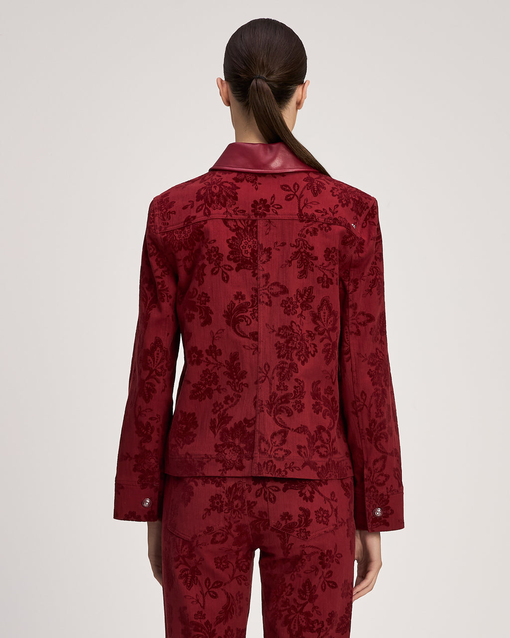 Paisley Flocked Dalton Jean Jacket