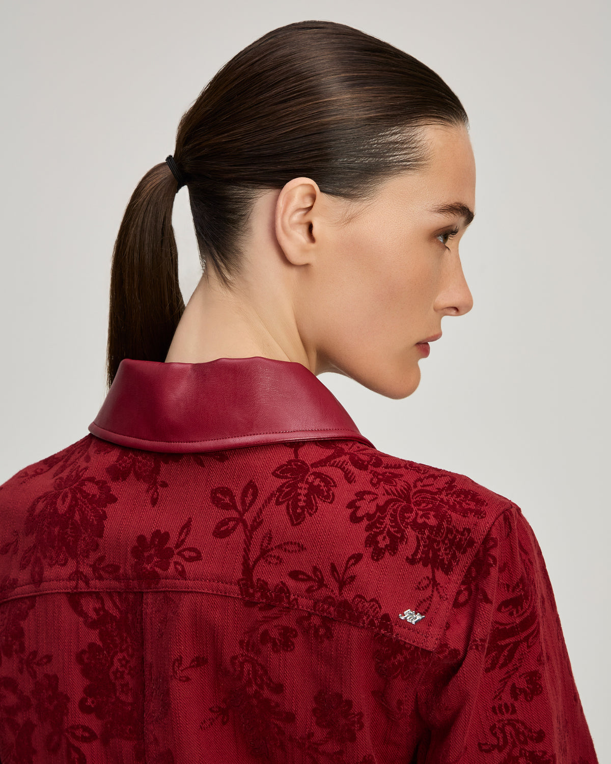 Paisley Flocked Dalton Jean Jacket