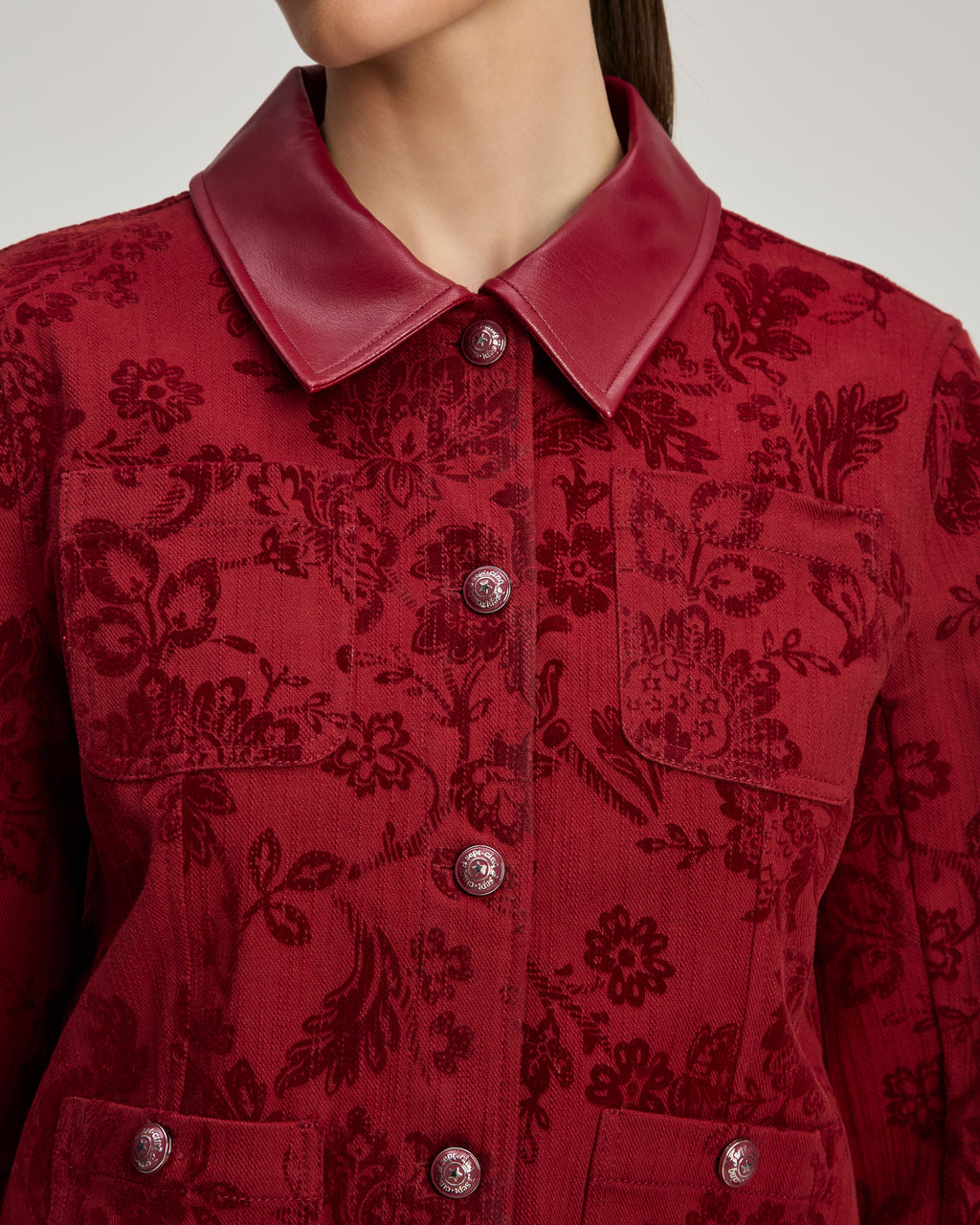Paisley Flocked Dalton Jean Jacket