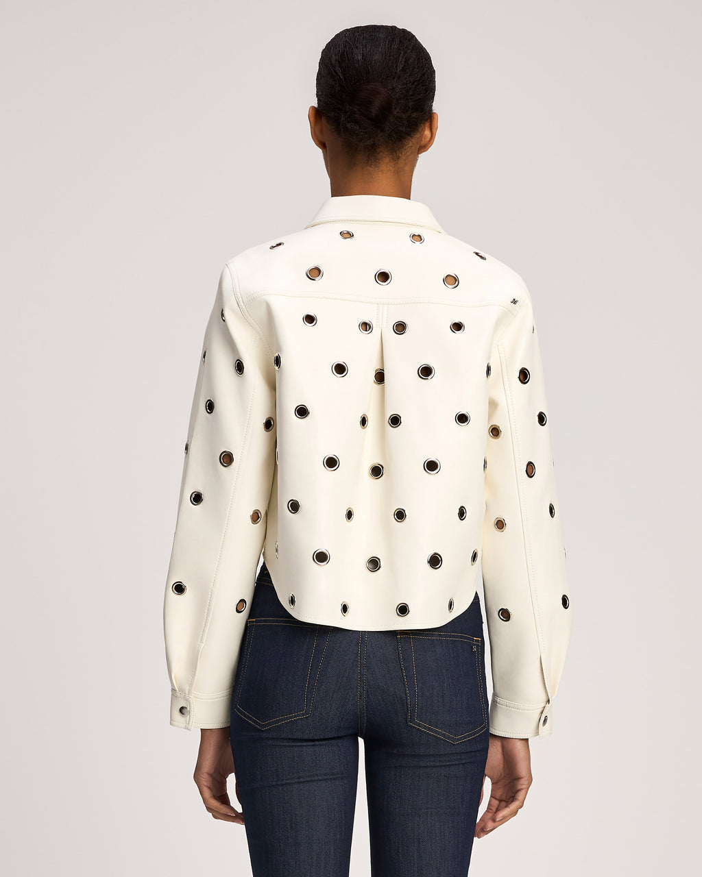 Vegan Leather Grommet Ramone Jacket