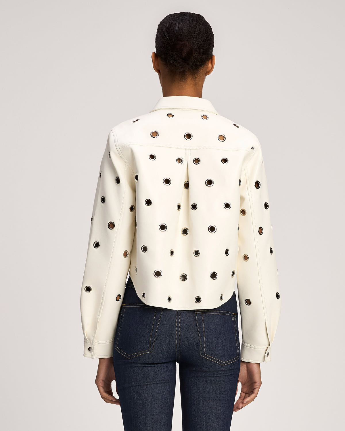 Vegan Leather Grommet Ramone Jacket