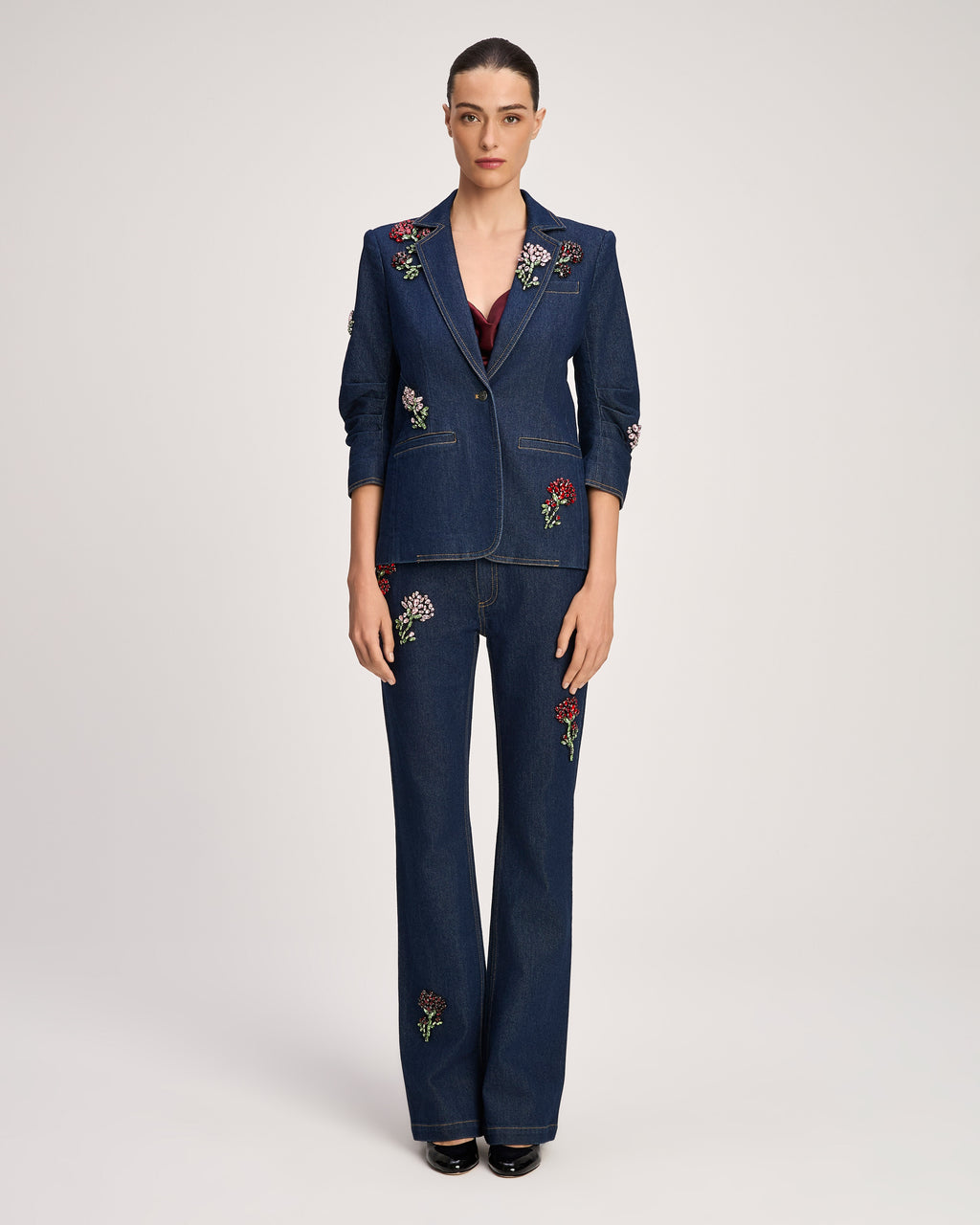 Rhinestone Roses Denim Khloe Blazer