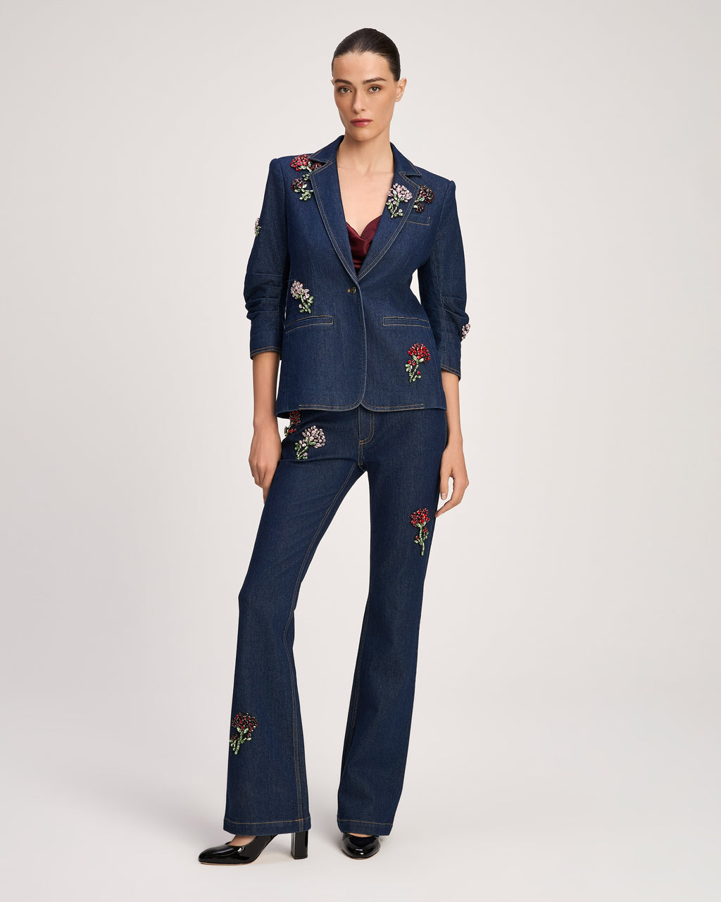 Rhinestone Roses Denim Khloe Blazer