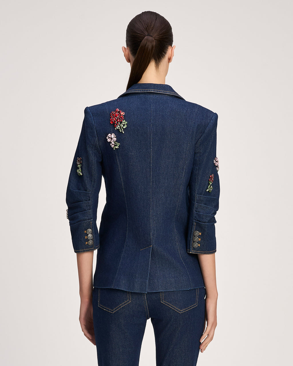 Rhinestone Roses Denim Khloe Blazer