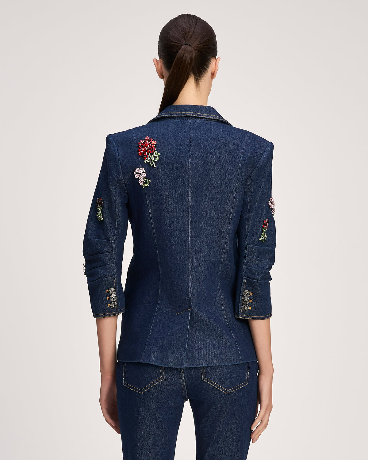 Rhinestone Roses Denim Khloe Blazer