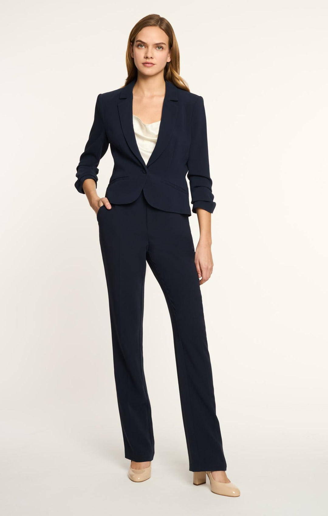 Cinq Sept Le Petit Khloe Cropped Blazer - Navy - 14 Cinq Sept Le Petit Khloe Cropped Blazer - Navy - 14