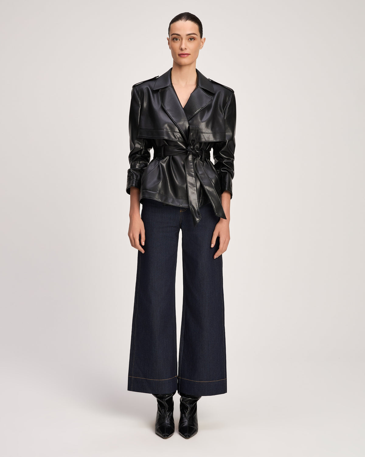 Vegan Leather Short Yates Trench