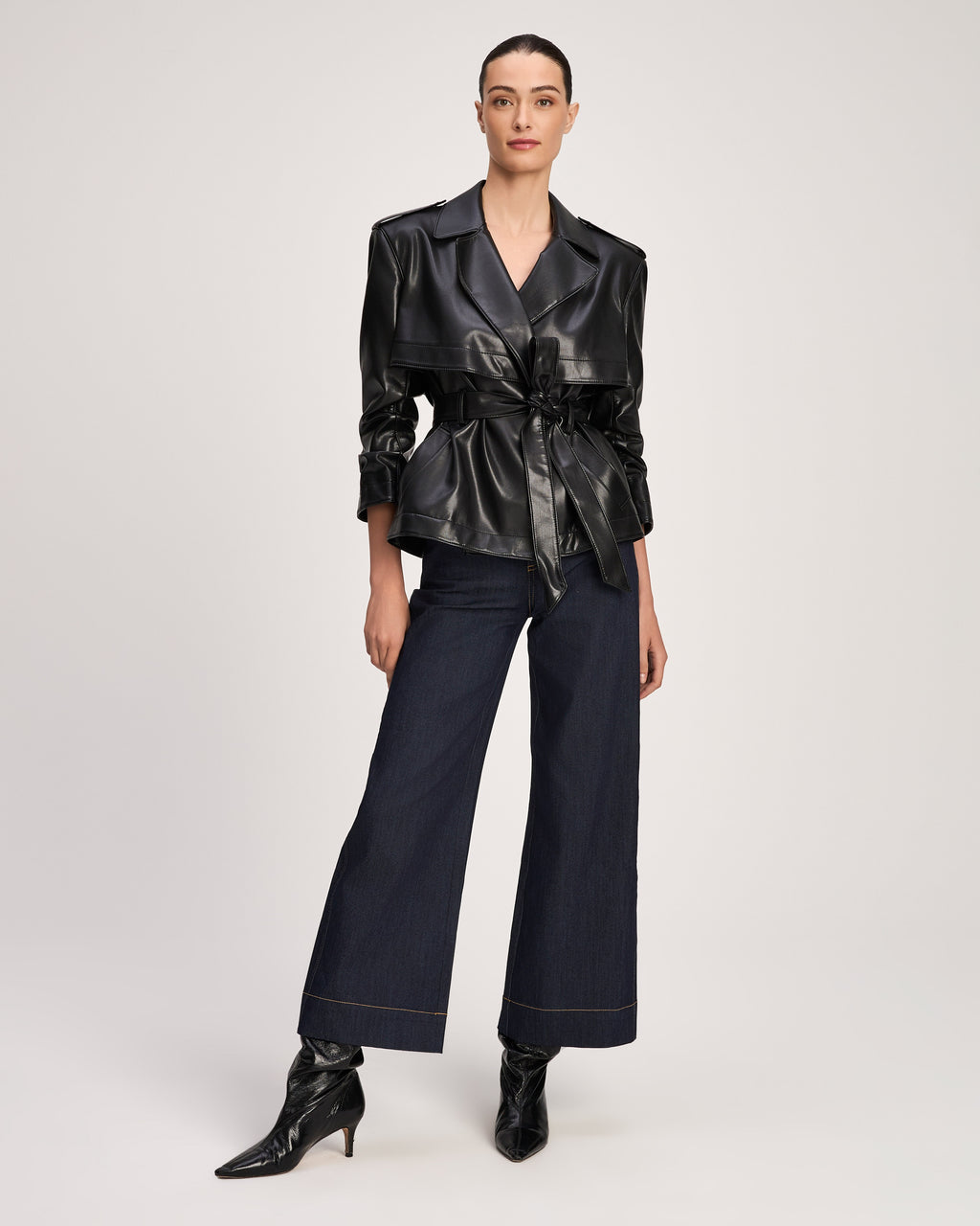 Vegan Leather Short Yates Trench
