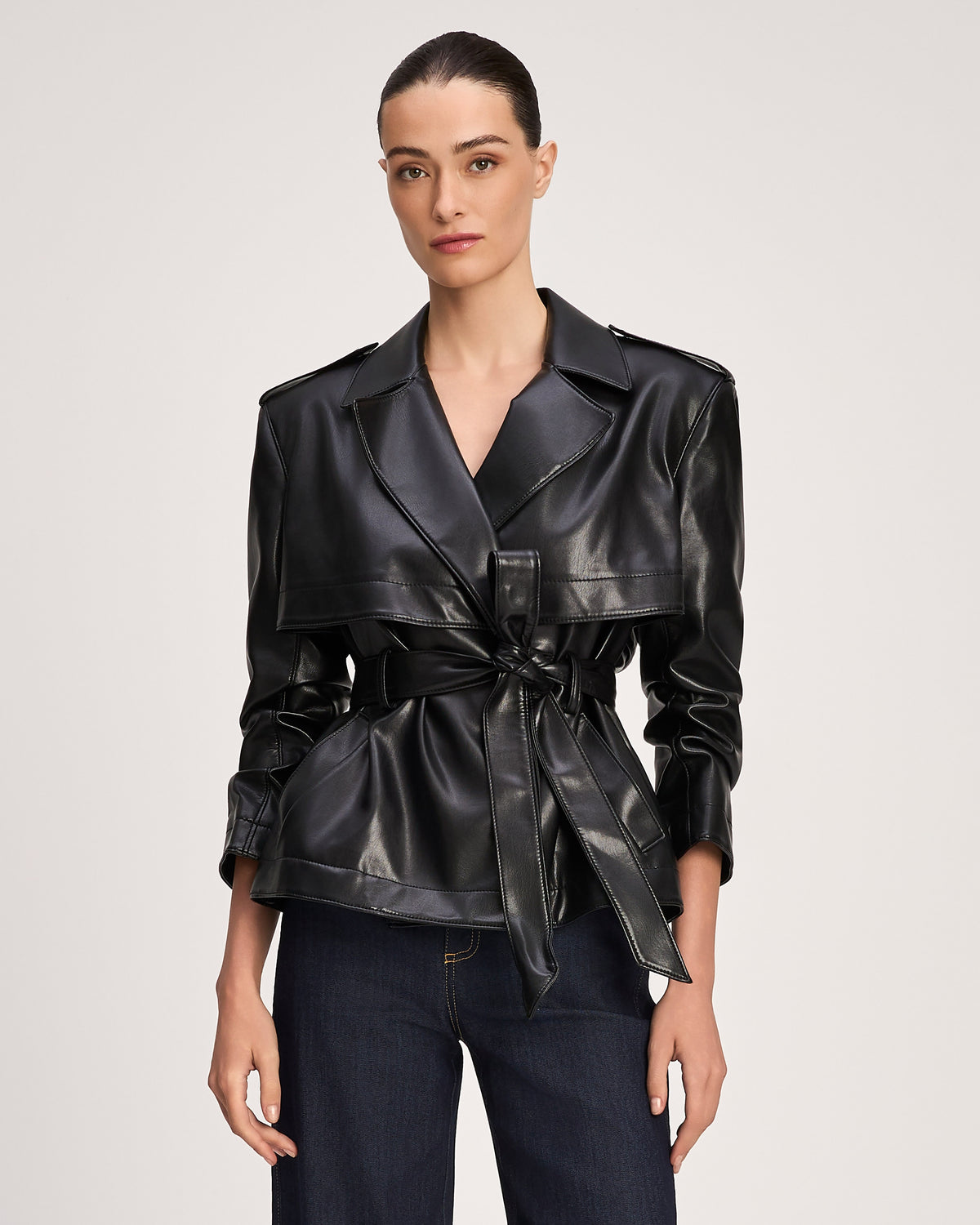 Vegan Leather Short Yates Trench