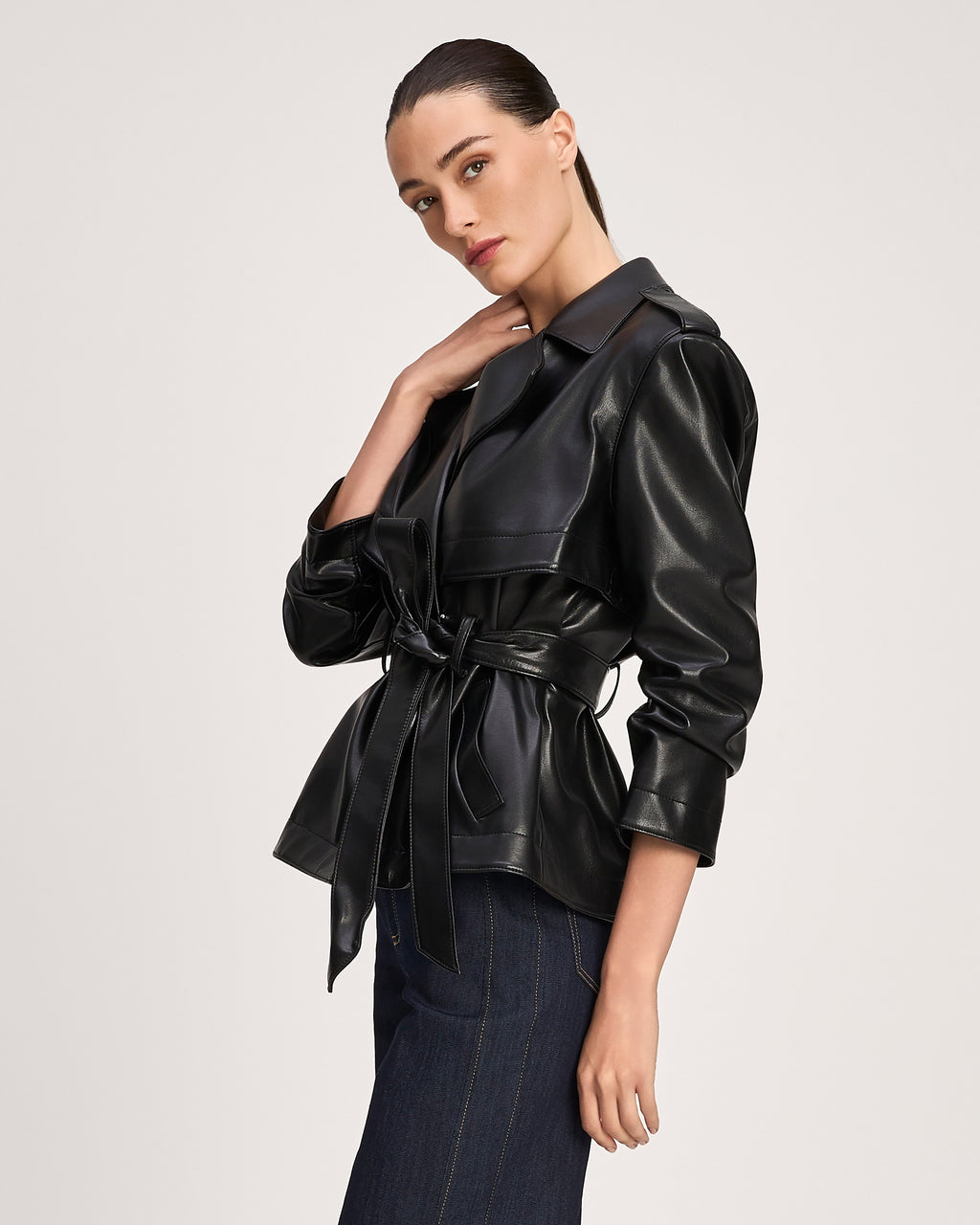 Vegan Leather Short Yates Trench