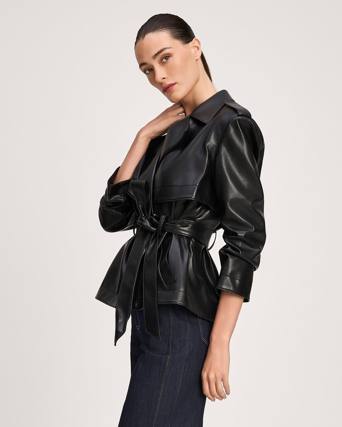 Vegan Leather Short Yates Trench