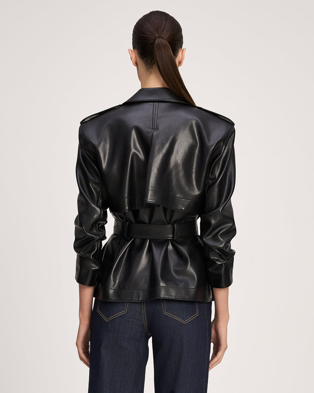 Vegan Leather Short Yates Trench