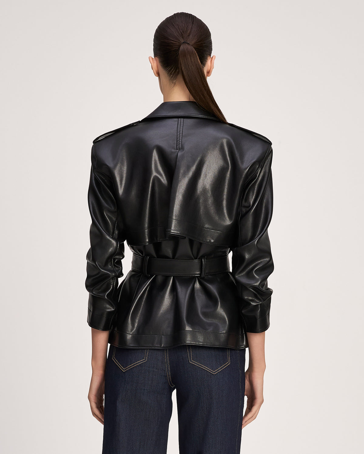 Vegan Leather Short Yates Trench