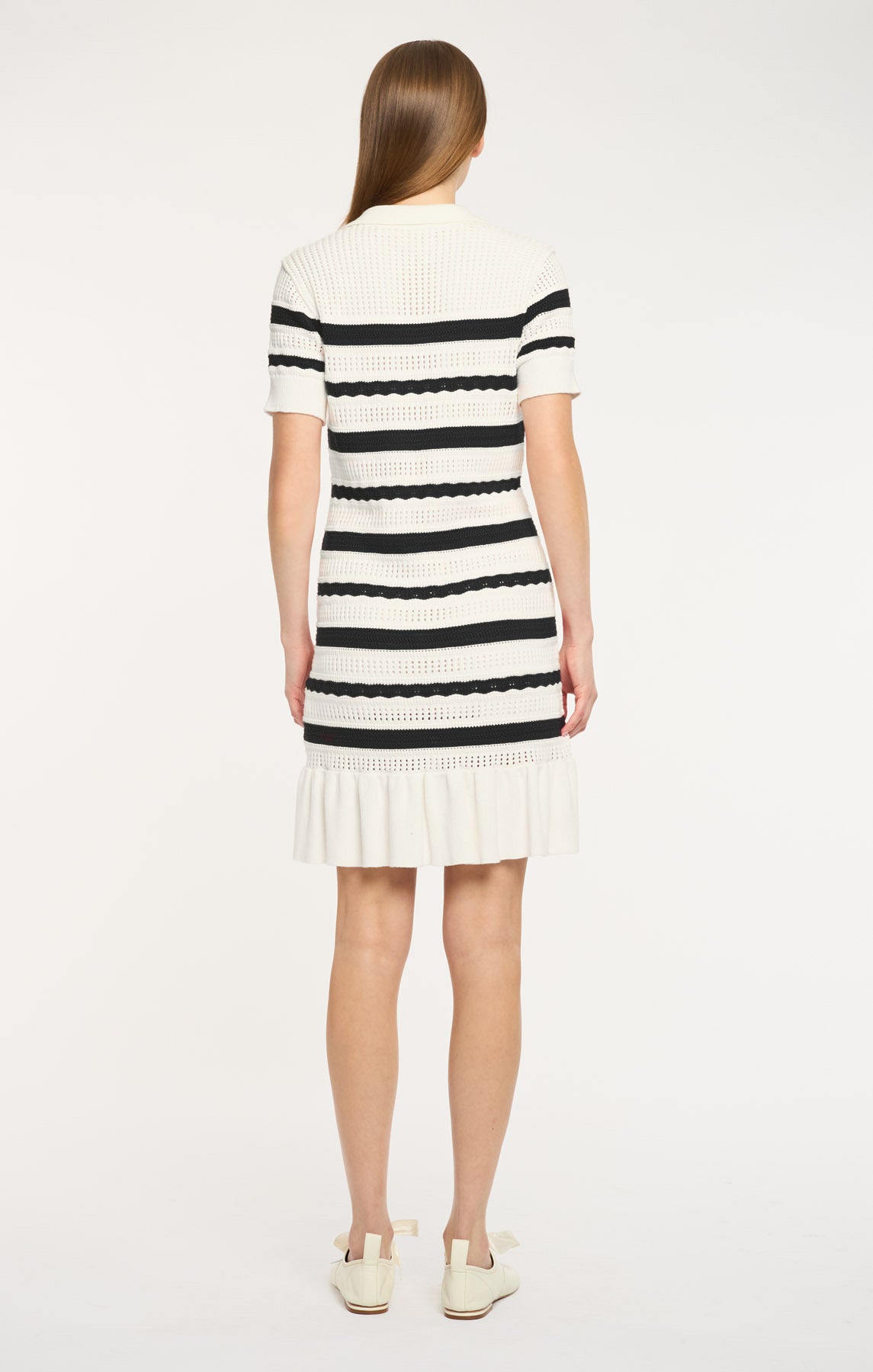 cinq a sept clementine knit polo dress Clementine Knit Polo Dress XL / Ivory/black