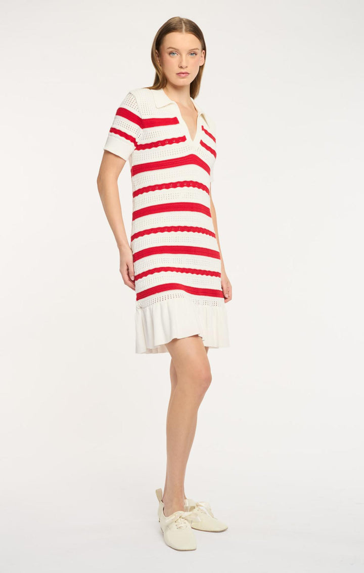 Clementine Knit Polo Dress XL / Goji Berry/ivory