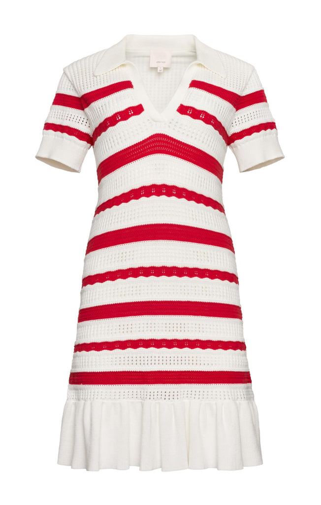 Clementine Knit Polo Dress XL / Goji Berry/ivory