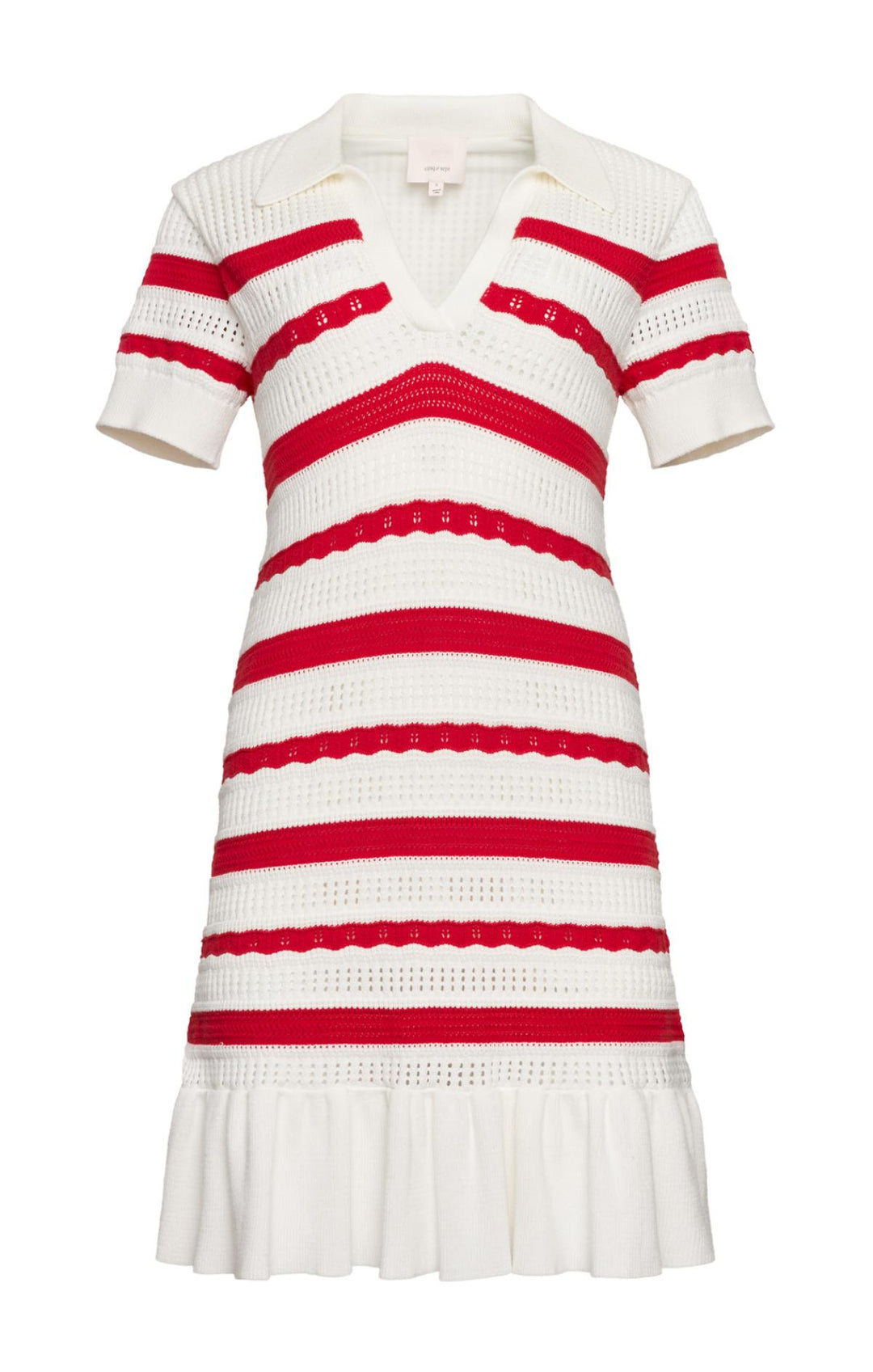Clementine Knit Polo Dress XL / Goji Berry/ivory