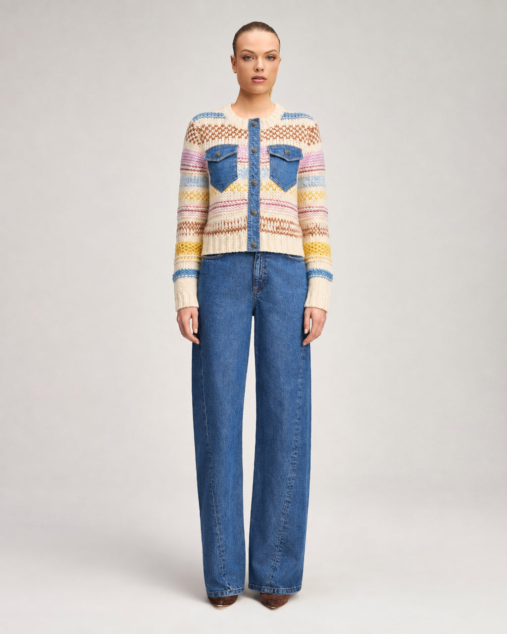 Suki Denim Combo Cardigan