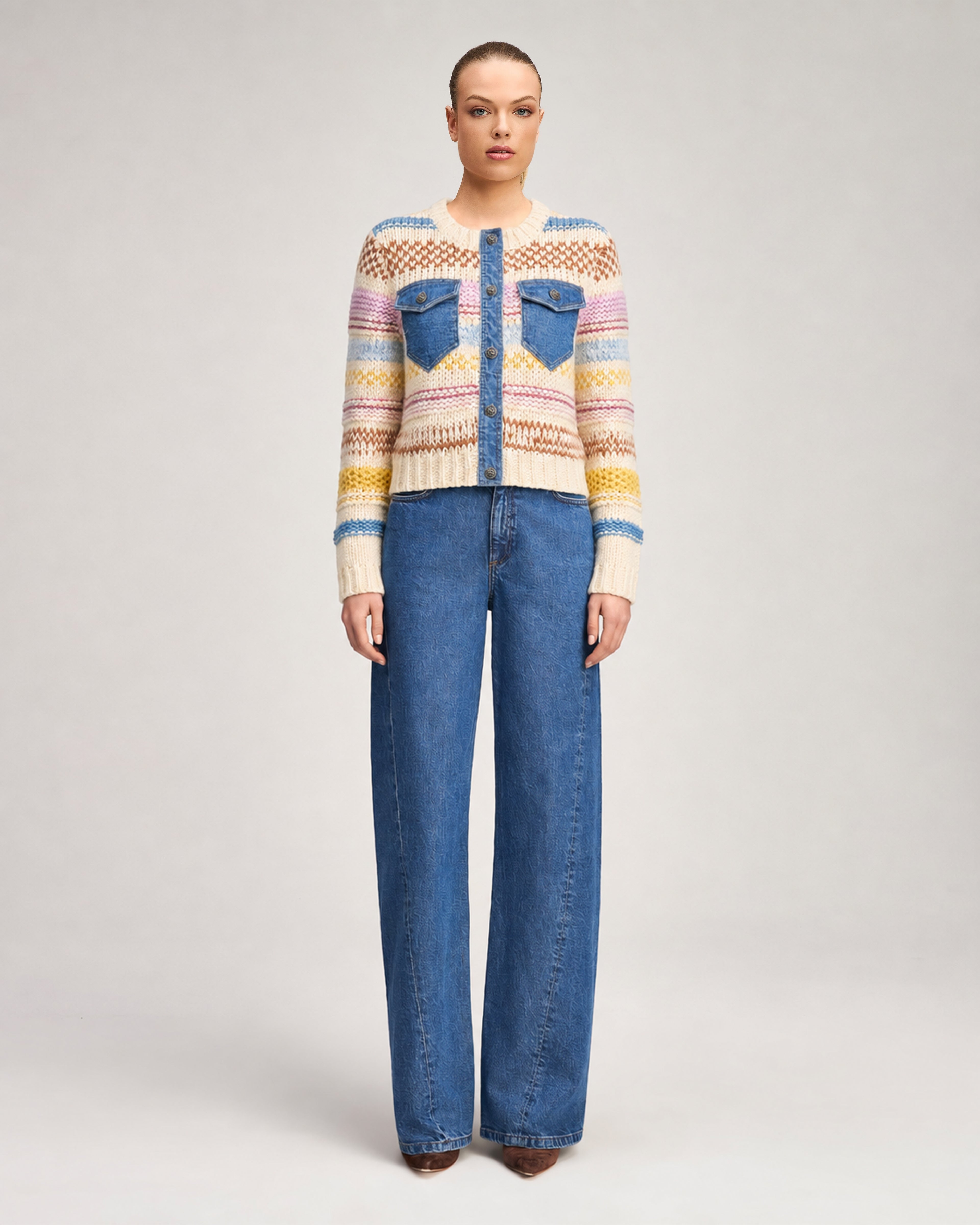 Suki Denim Combo Cardigan