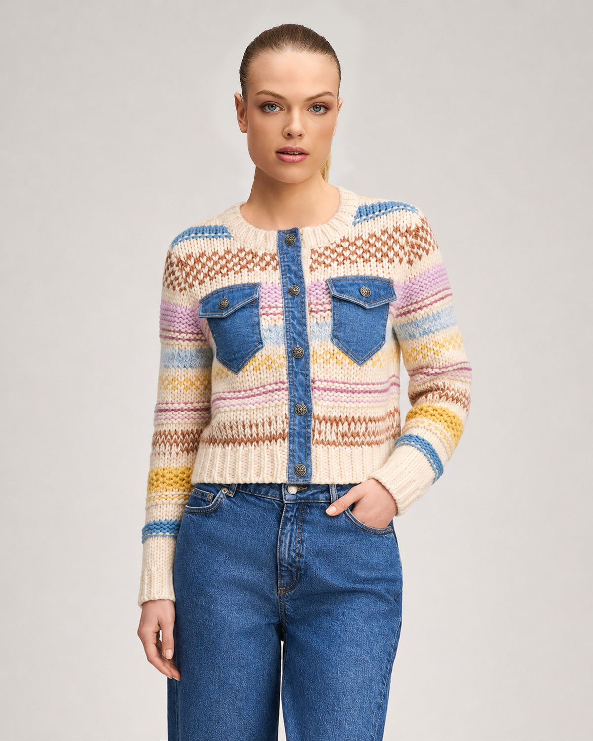 Suki Denim Combo Cardigan
