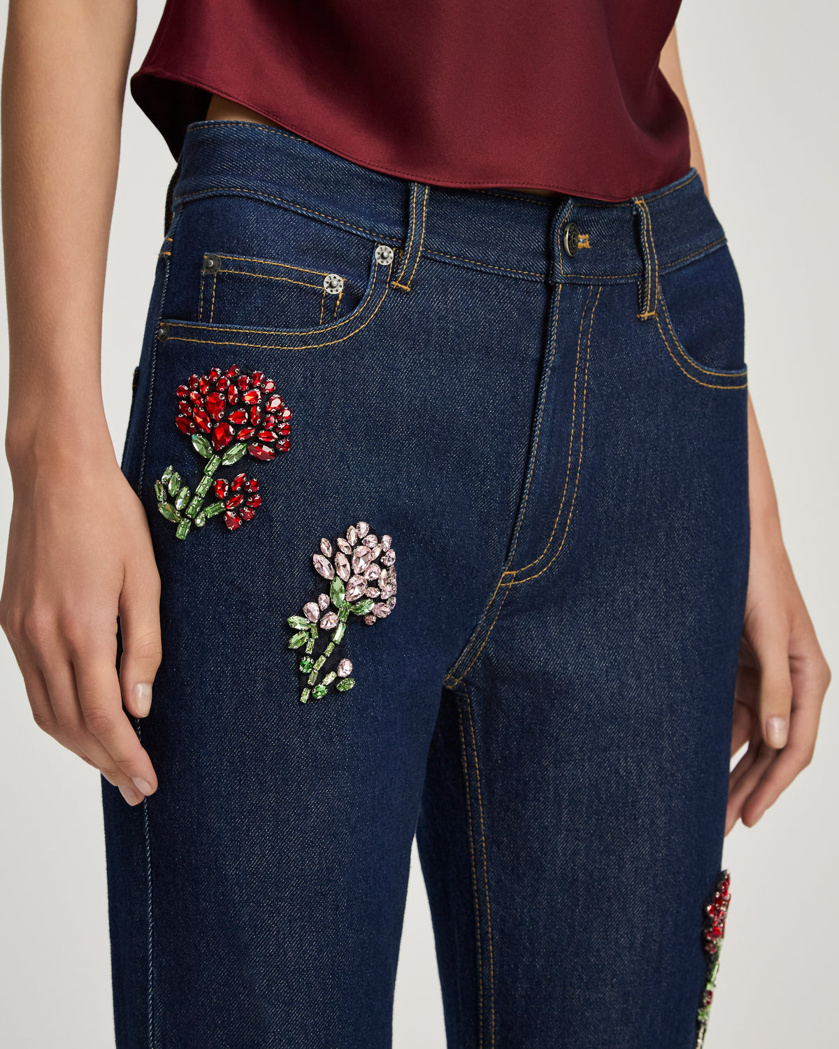 Rhinestone Roses Stevie Jeans