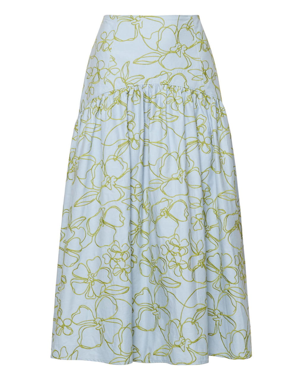 Embroidered Linework Floral Zoanne Skirt