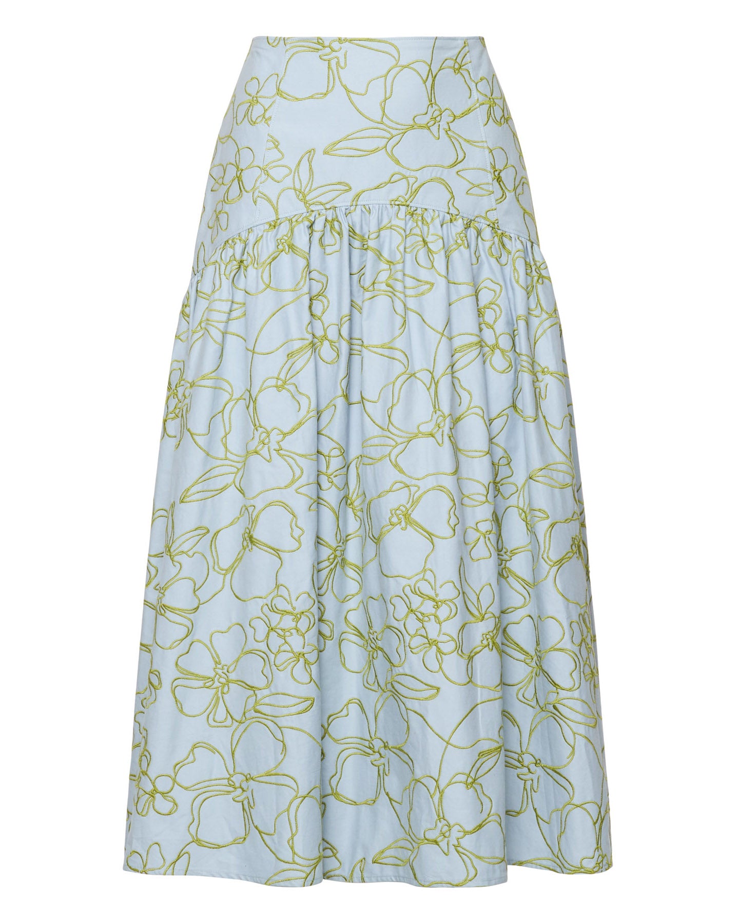 Embroidered Linework Floral Zoanne Skirt