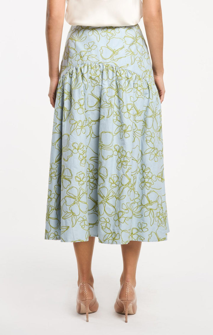 Embroidered Linework Floral Zoanne Skirt – Cinq à Sept