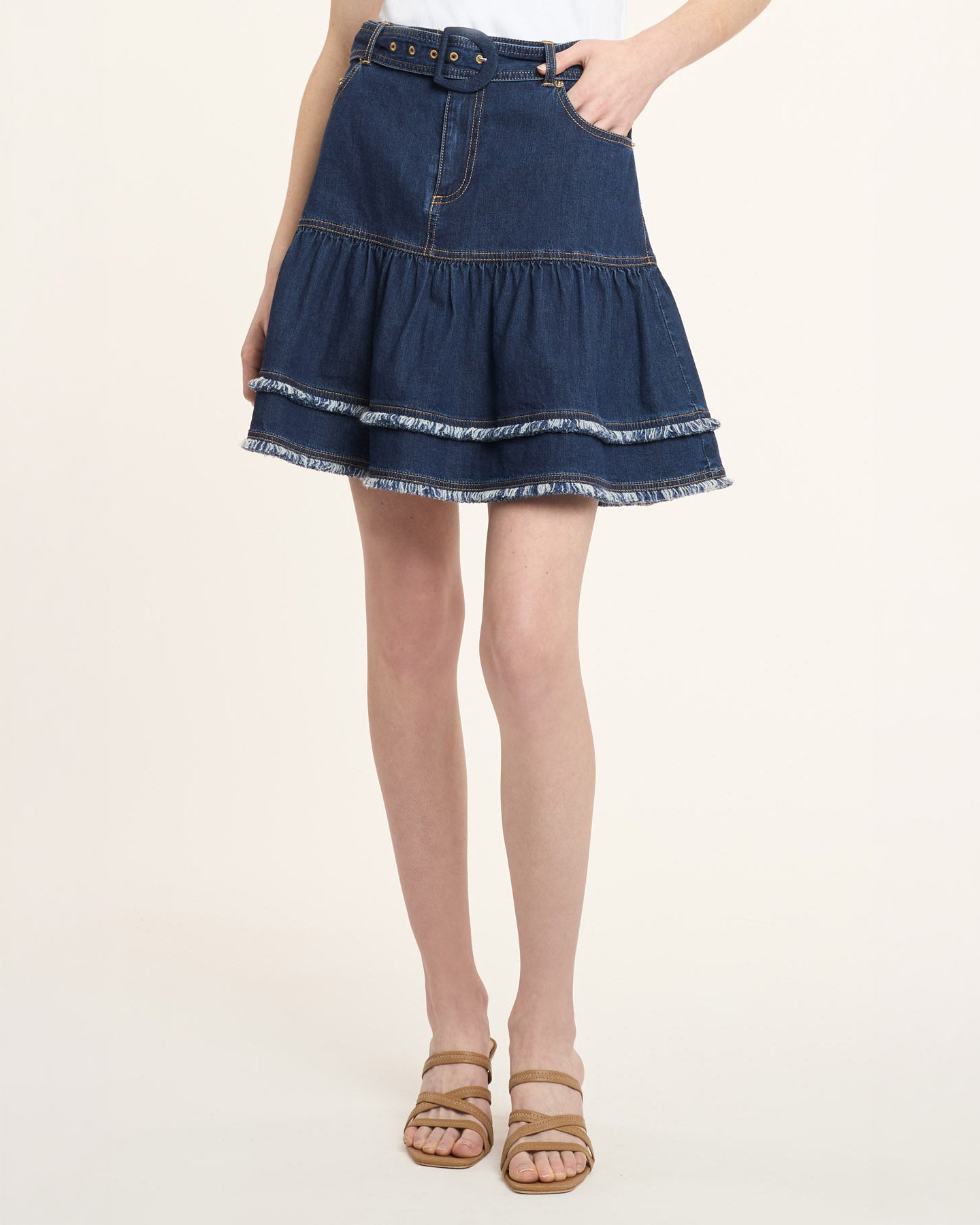 Bicolor Fringe Martina Skirt