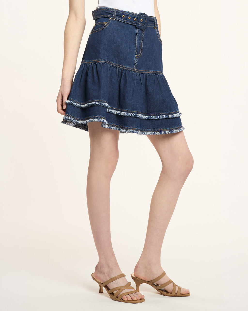 Bicolor Fringe Martina Skirt