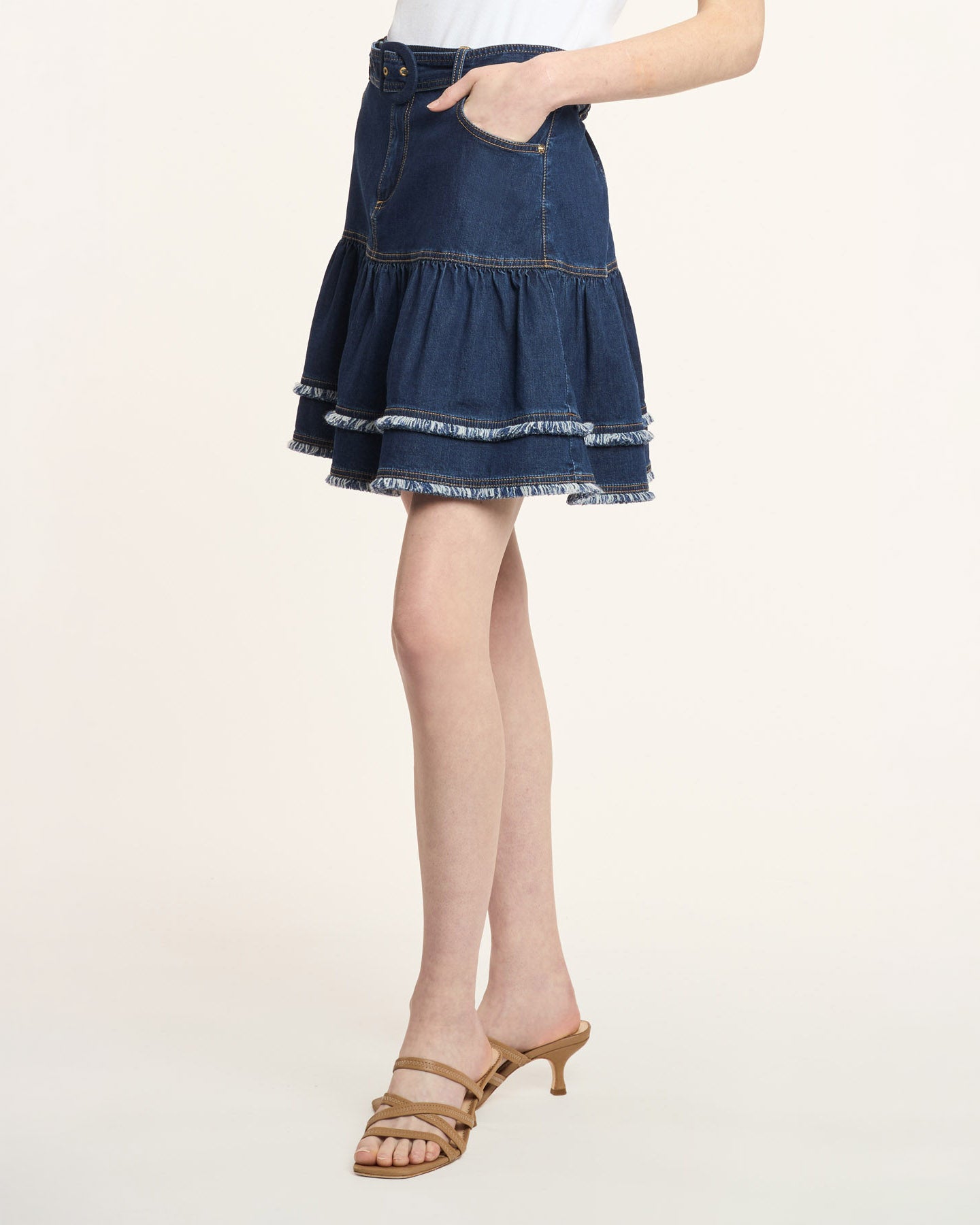 Bicolor Fringe Martina Skirt