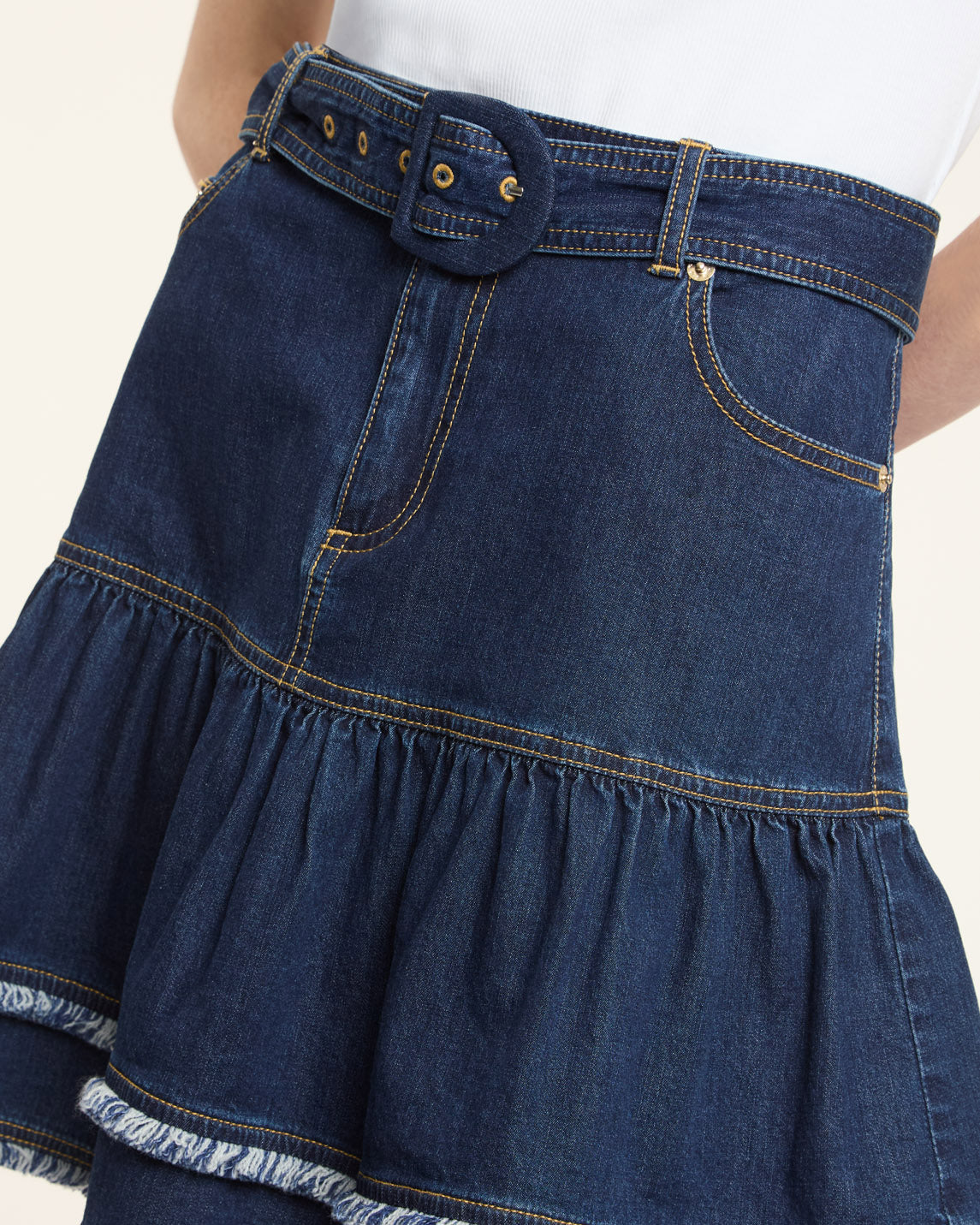 Bicolor Fringe Martina Skirt