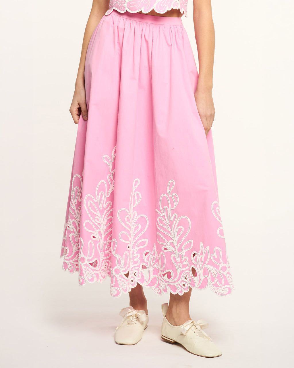 Paisley Bloom Embroidered Espe Skirt