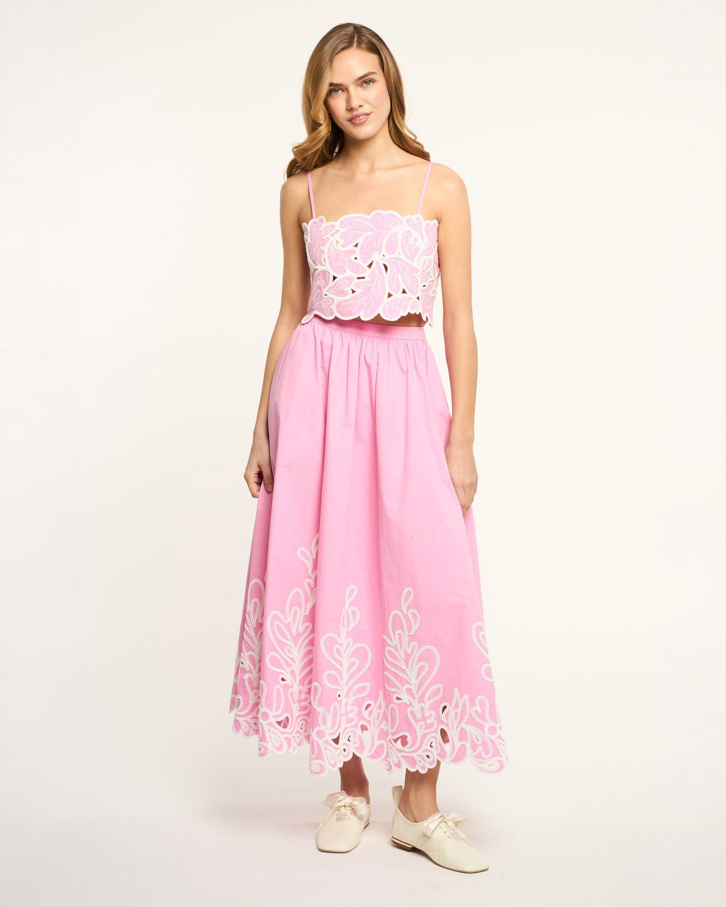 Paisley Bloom Embroidered Espe Skirt