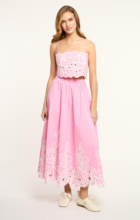 Paisley Bloom Embroidered Espe Skirt