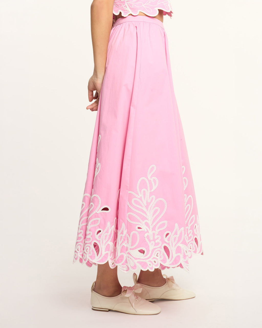 Paisley Bloom Embroidered Espe Skirt