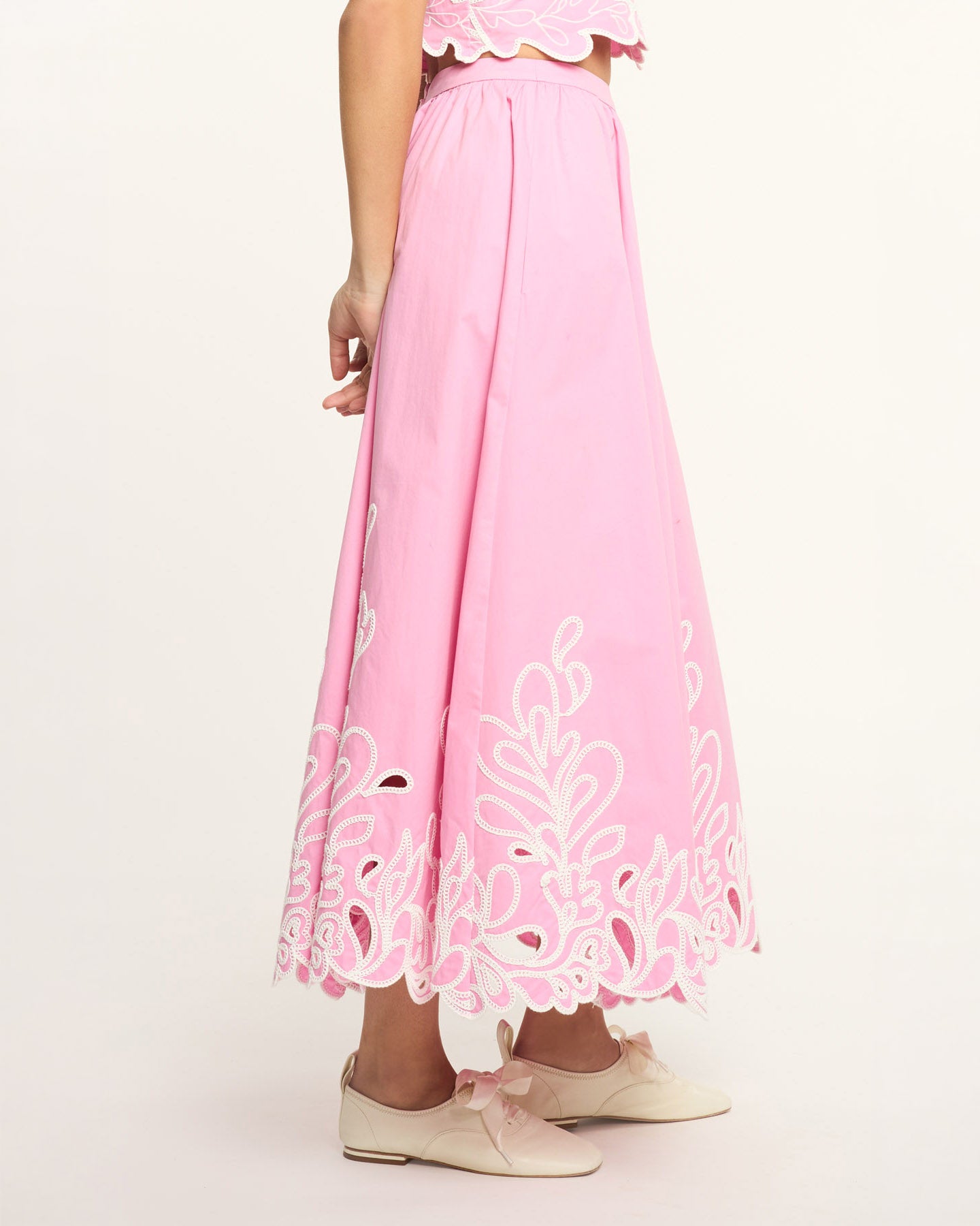 Paisley Bloom Embroidered Espe Skirt
