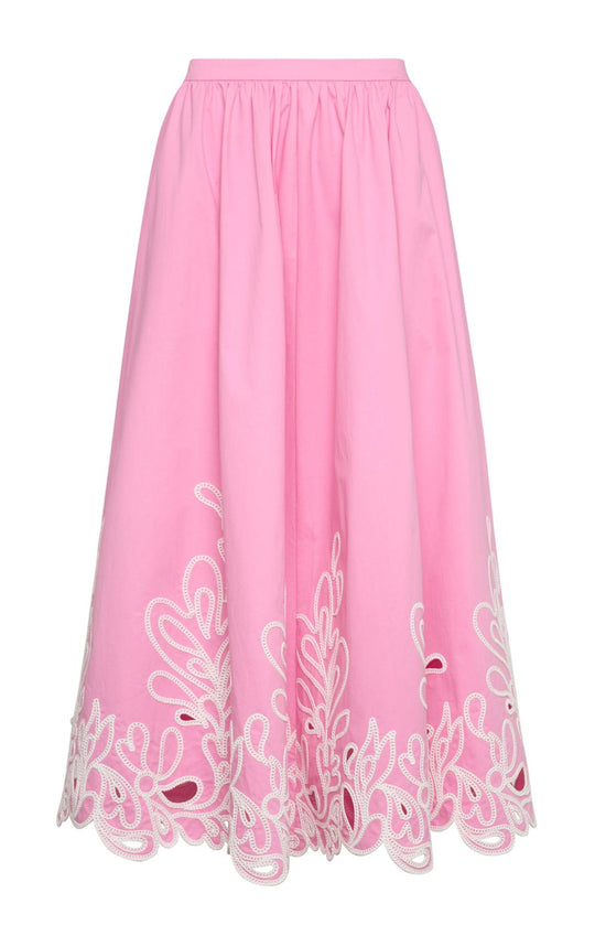 Paisley Bloom Embroidered Espe Skirt