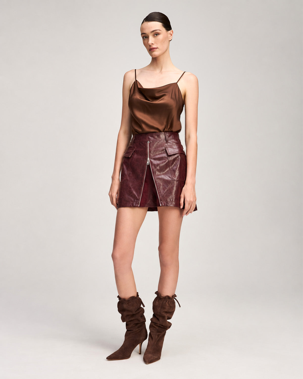 Tumbled Vegan Leather Radley Skirt