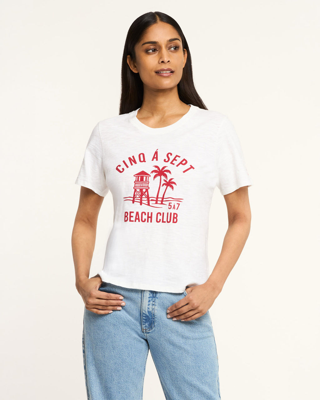Cinq A Sept Beach Club Shrunken Tee
