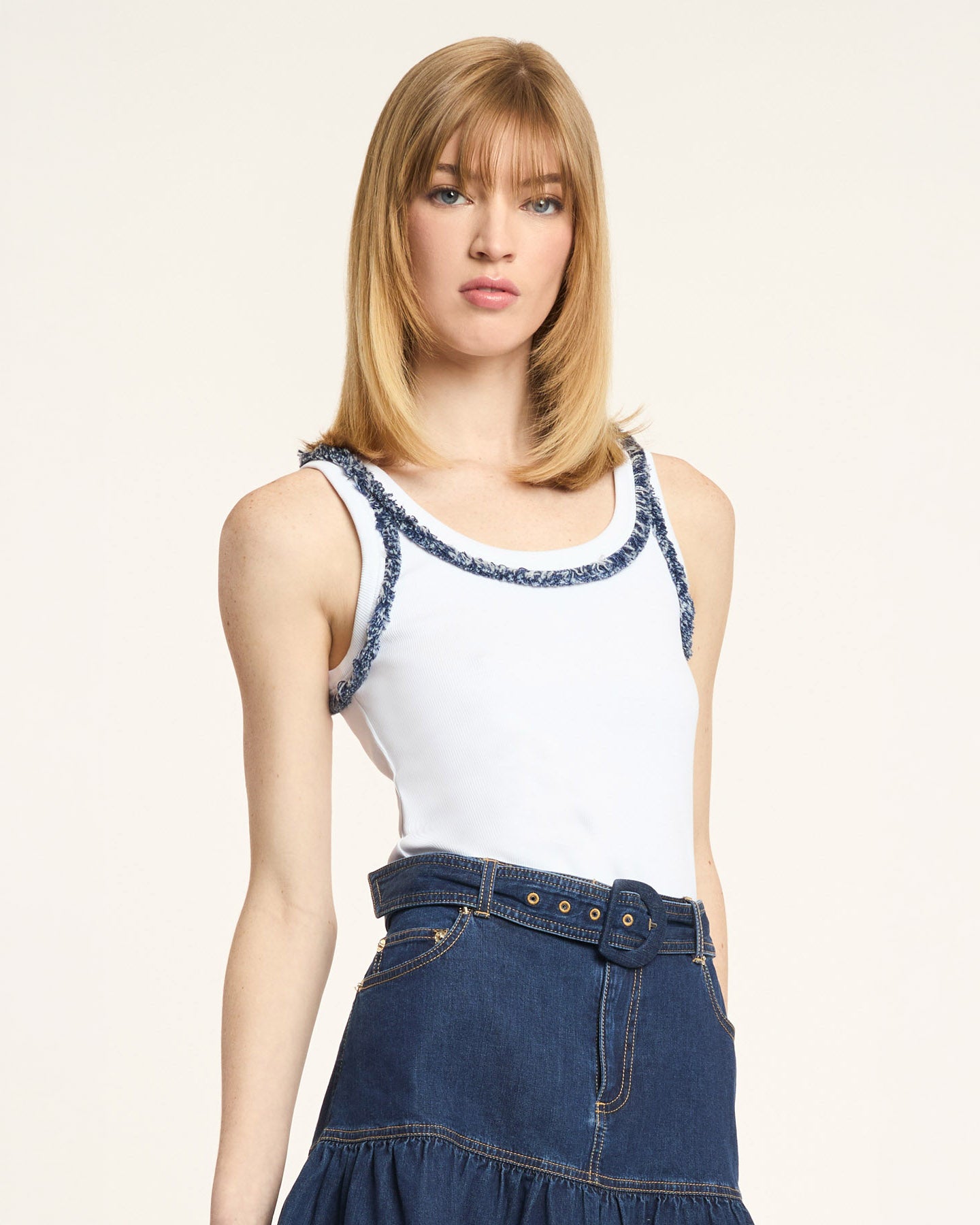 Bicolor Fringe Quenta Tank
