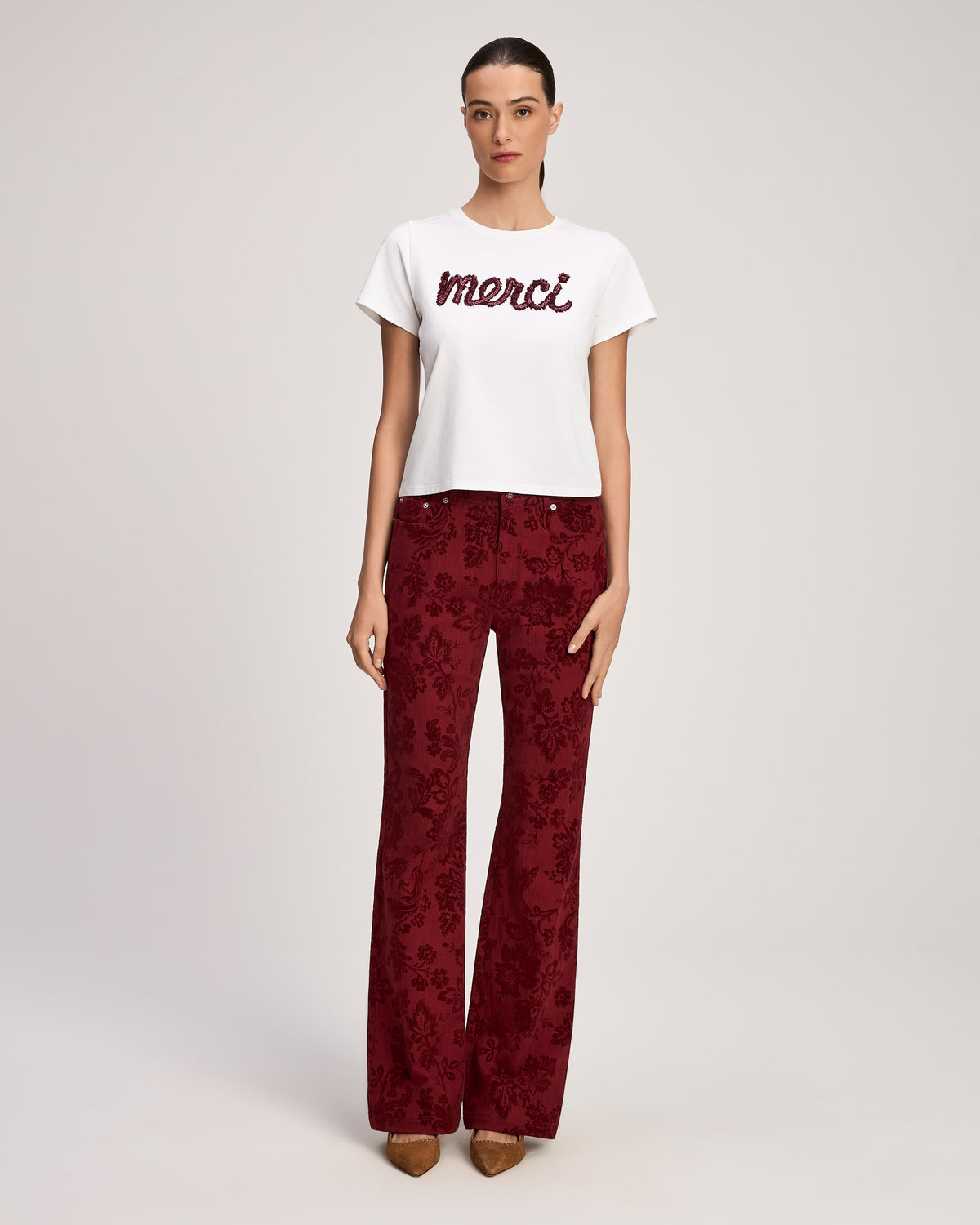 Merci Ruffle Shrunken Tee