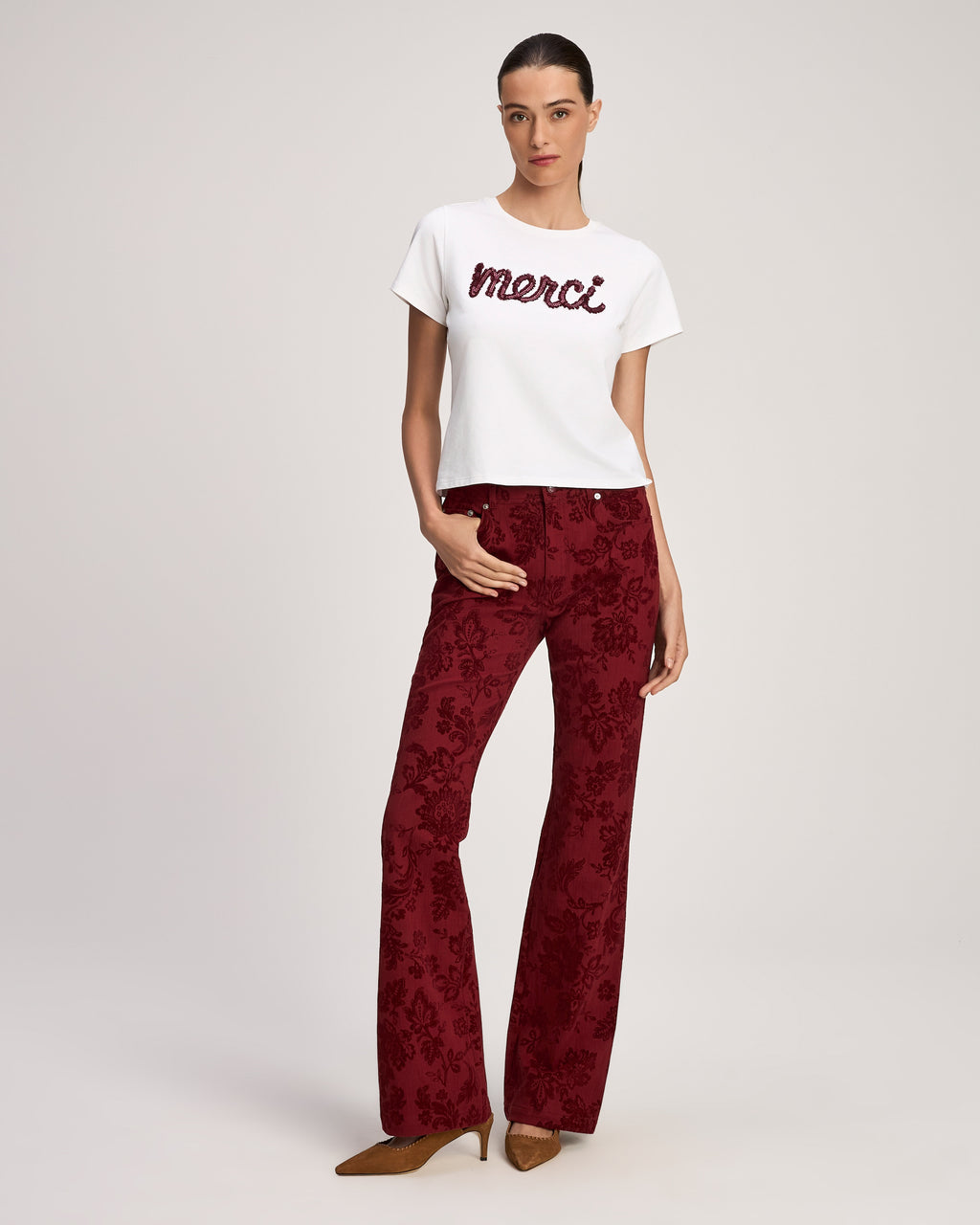 Merci Ruffle Shrunken Tee