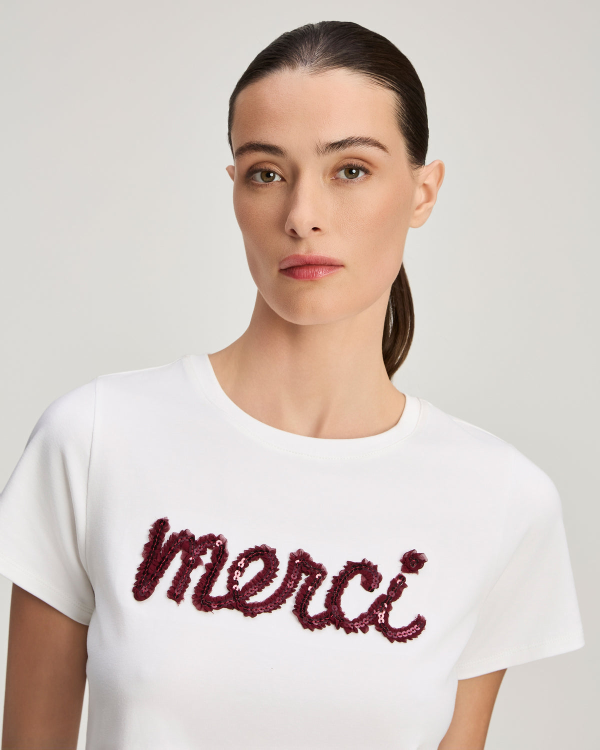 Merci Ruffle Shrunken Tee
