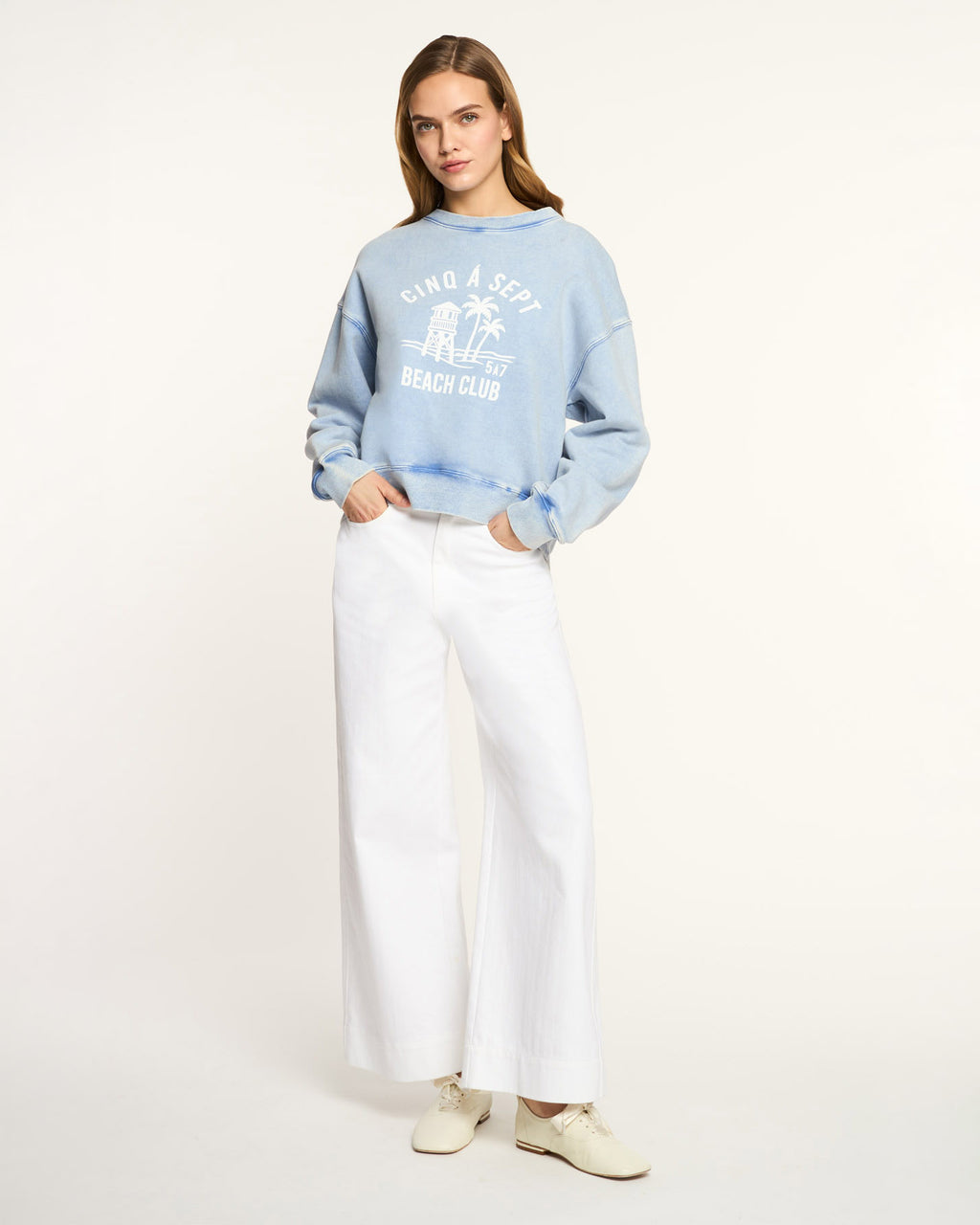 Beach Club Tumble Washed Brandy Pullover