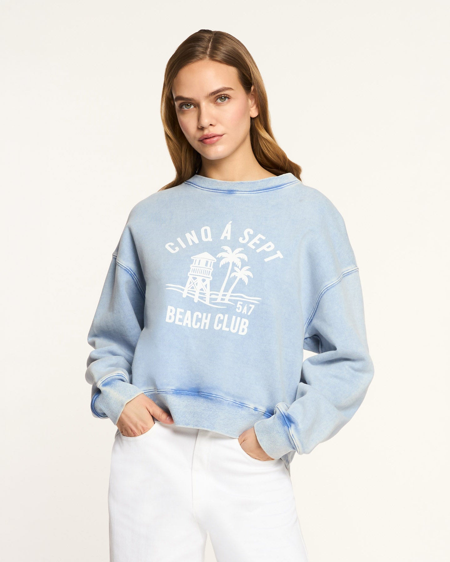 Beach Club Tumble Washed Brandy Pullover
