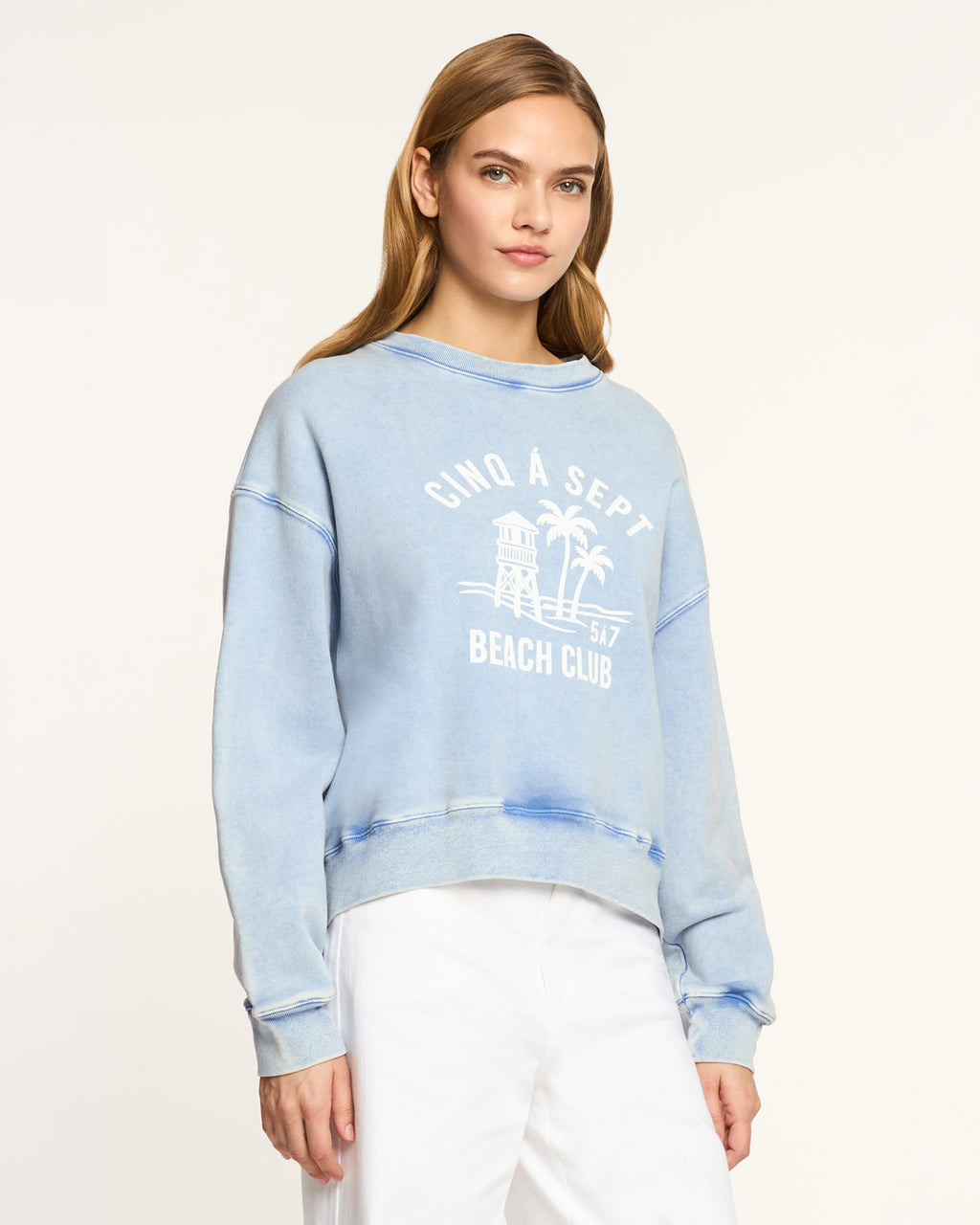 Beach Club Tumble Washed Brandy Pullover